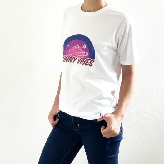 Textile Méduse T Shirt Blanc Imprimé Sunny vibes TSHIRT-TE-POPUP