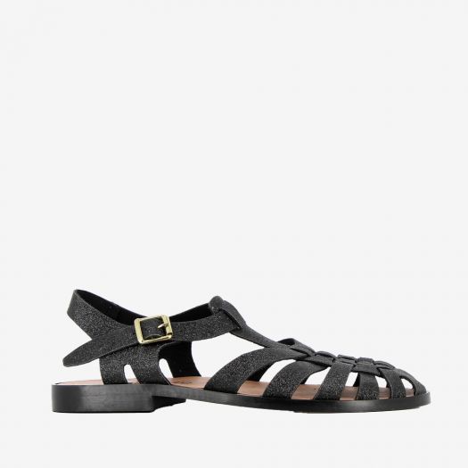 Women sandals Méduse Sunville Black glitter